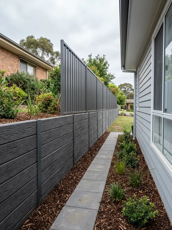 Holding A Boundary: a concrete sleeper retaining wall in Canberra