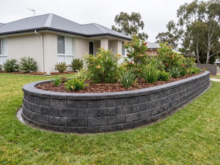 A interlocking block wall in Canberra